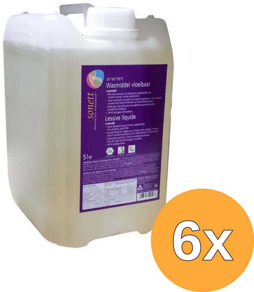 6x Sonett Wasmiddel Vloeibaar Lavendel (5000 ml)