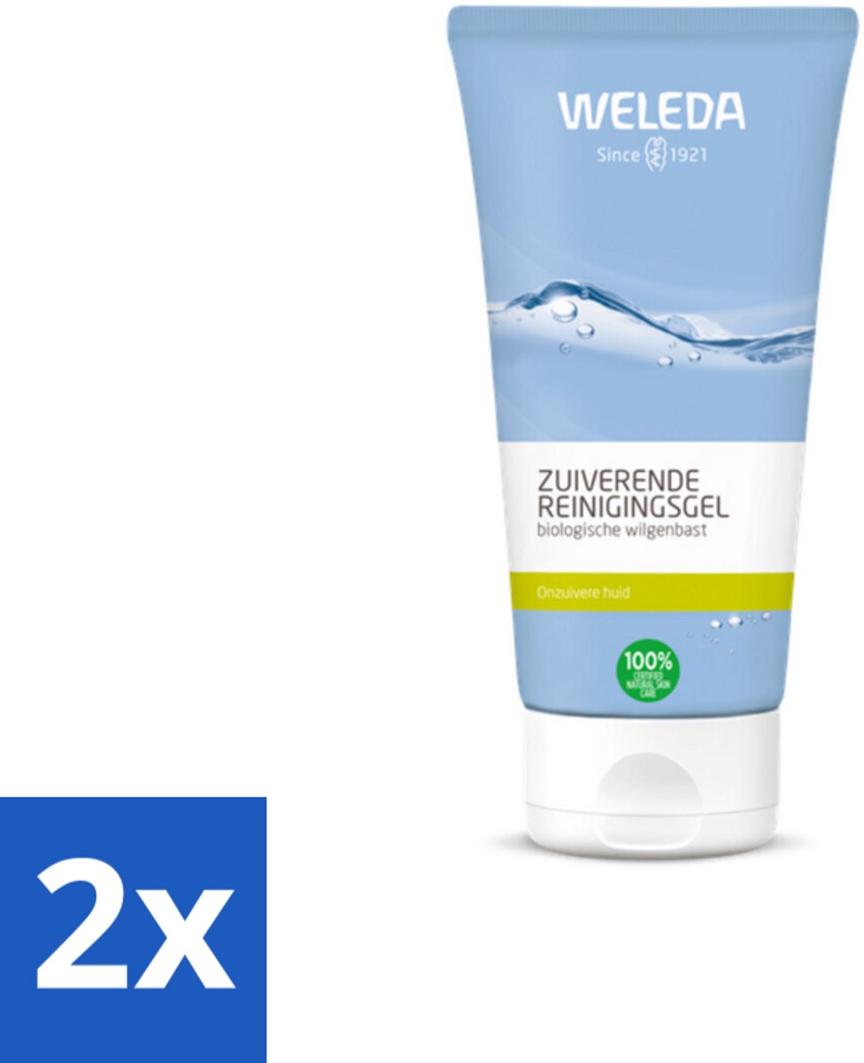 2 x WELEDA - Reinigingsgel Zuiverend - Voor onzuivere huid - 100 ml - Reinigingsgel - Onzuivere Huid - Gemengde Huid - Puistjes - Mee-eters