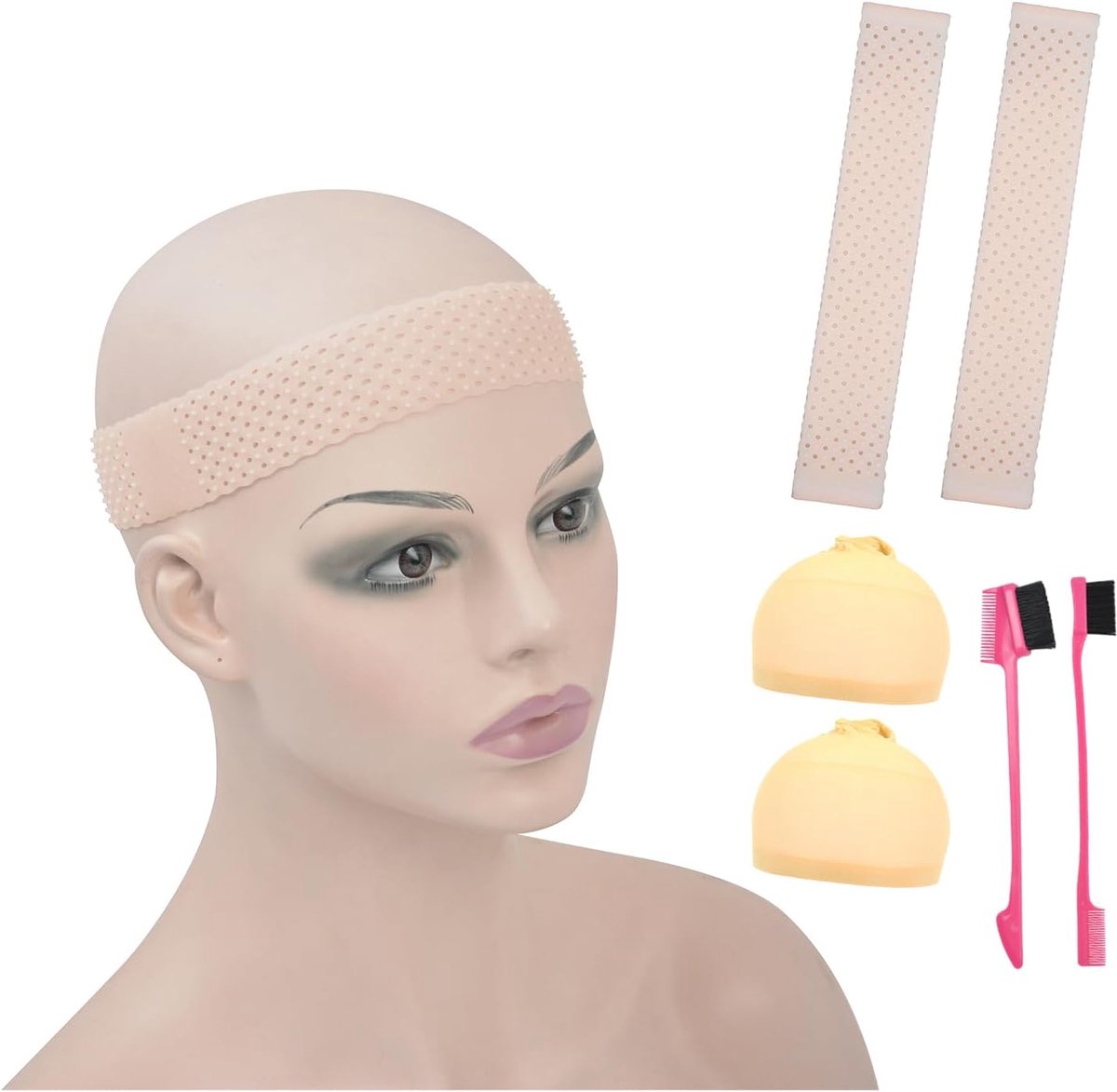 Hoofdband 2pcs - Ademend en elastisch - Siliconen met grip - Perfect voor het dragen van pruiken - ShopVlot