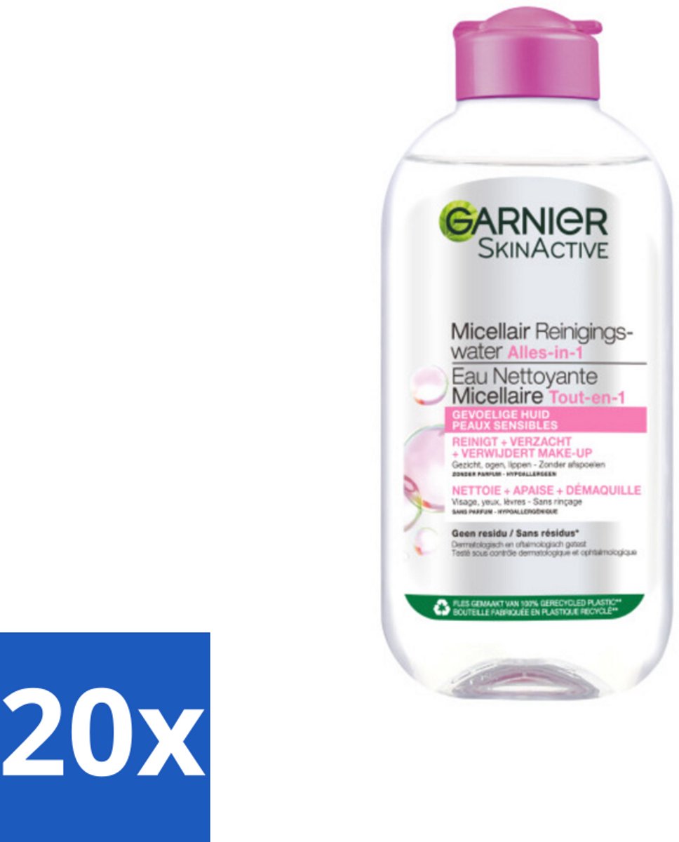 Garnier - SkinActive - Micellair Water - Gevoelige Huid - Gezichtsreiniger - 200 ml - Bulkverpakking - 20 stuks