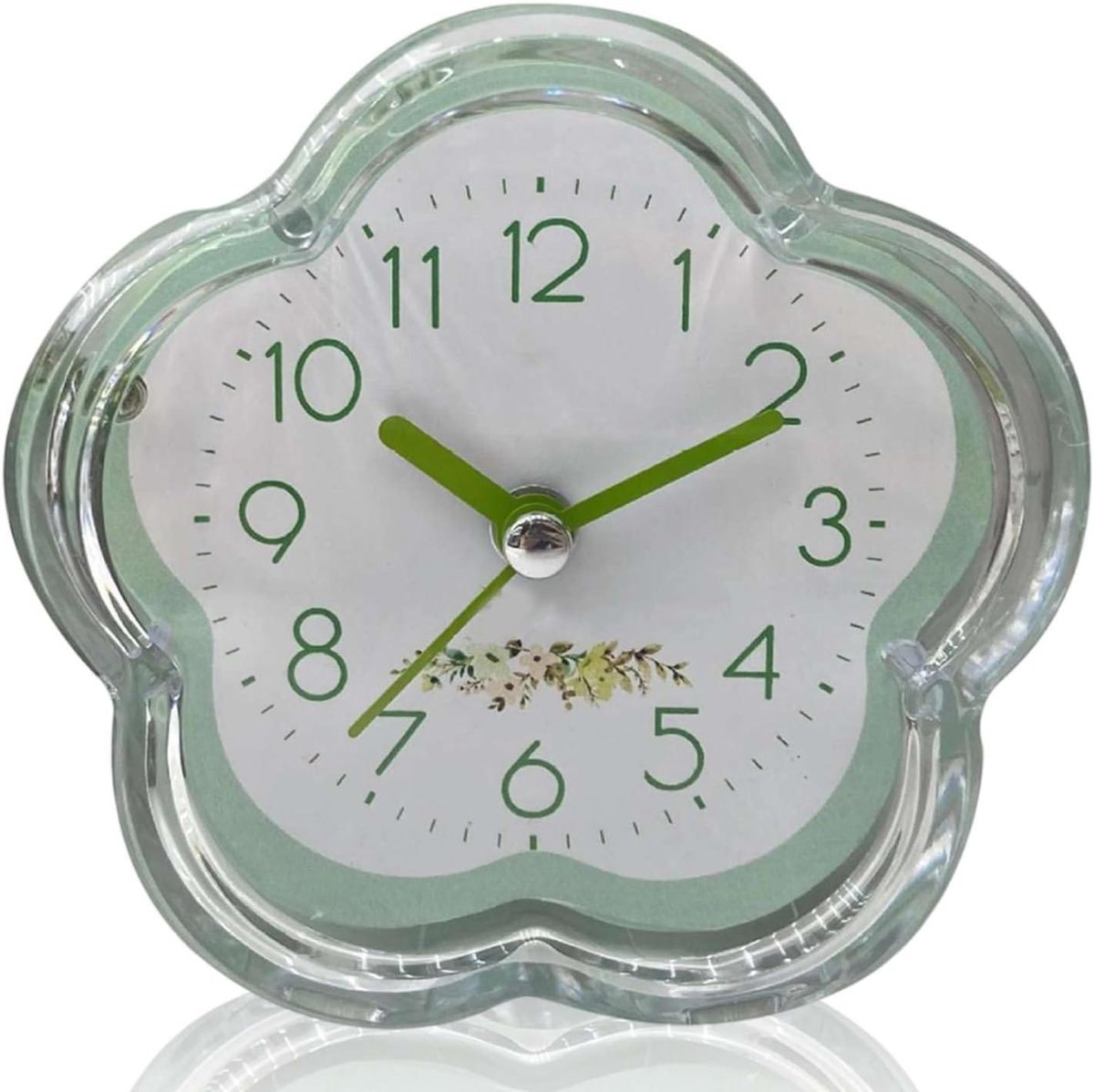 Wecker bloemenvorm - kleine retro tafelklock - batterijwerking - stille nachtlamp voor slaapkamer - ShopVlot