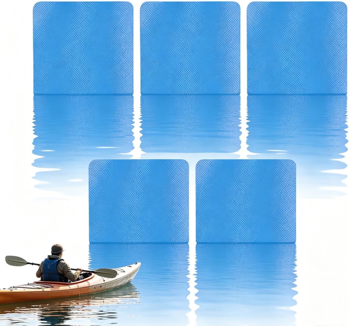 Opblaasbare boot reparatiekit 5 stuks - waterdichte PVC-patches - eenvoudig te gebruiken - voor snelle reparaties - ShopVlot