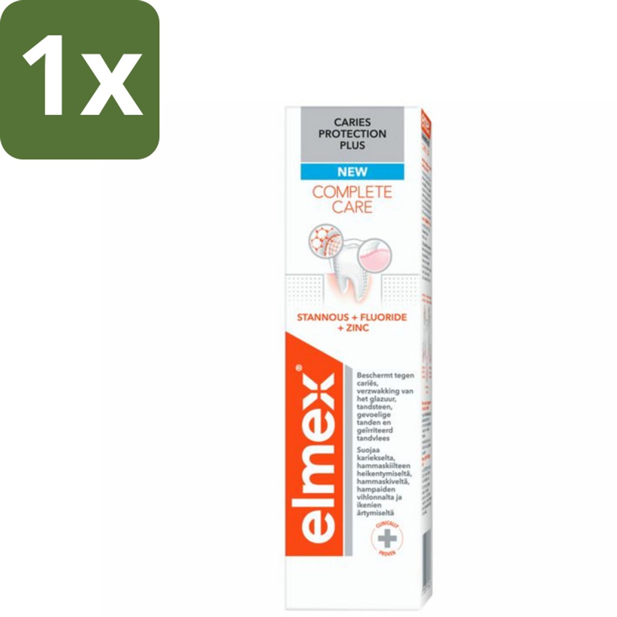 1 x Elmex - Tandpasta - Caries Protection Plus - Complete Care - 75 ml - Tandpasta - Cariësbescherming - Tandglazuur - Remineralisatie - Tandvleesbescherming