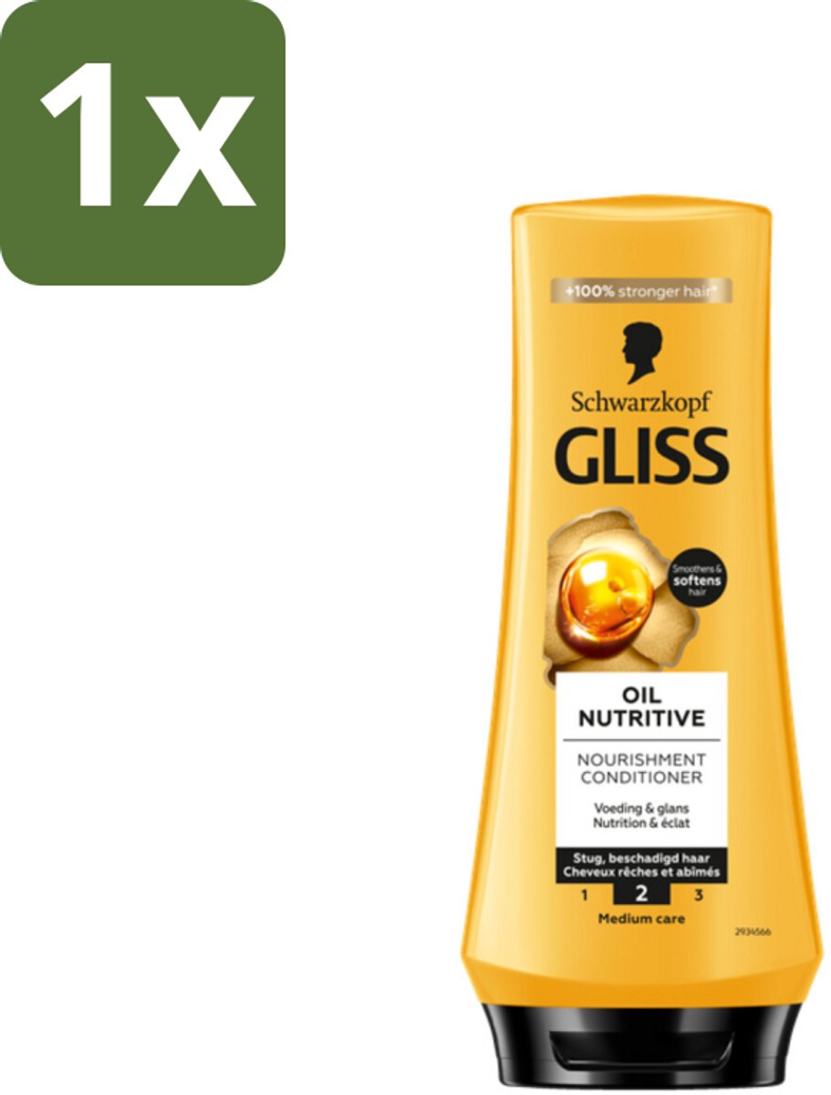 1 x Gliss - Hair Repair - Conditioner Oil Nutritive voor Intensieve Voeding - 200 ml - Haarverzorging - Droog Haar - Voedend Haar - Haarherstel - Haarverzorging Voor Lang Haar