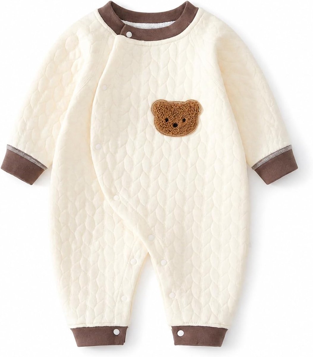 Babyrompertje lange mouwen 3-6 maanden - 100% katoen - uniseks - comfortabel voor je kleintje - ShopVlot