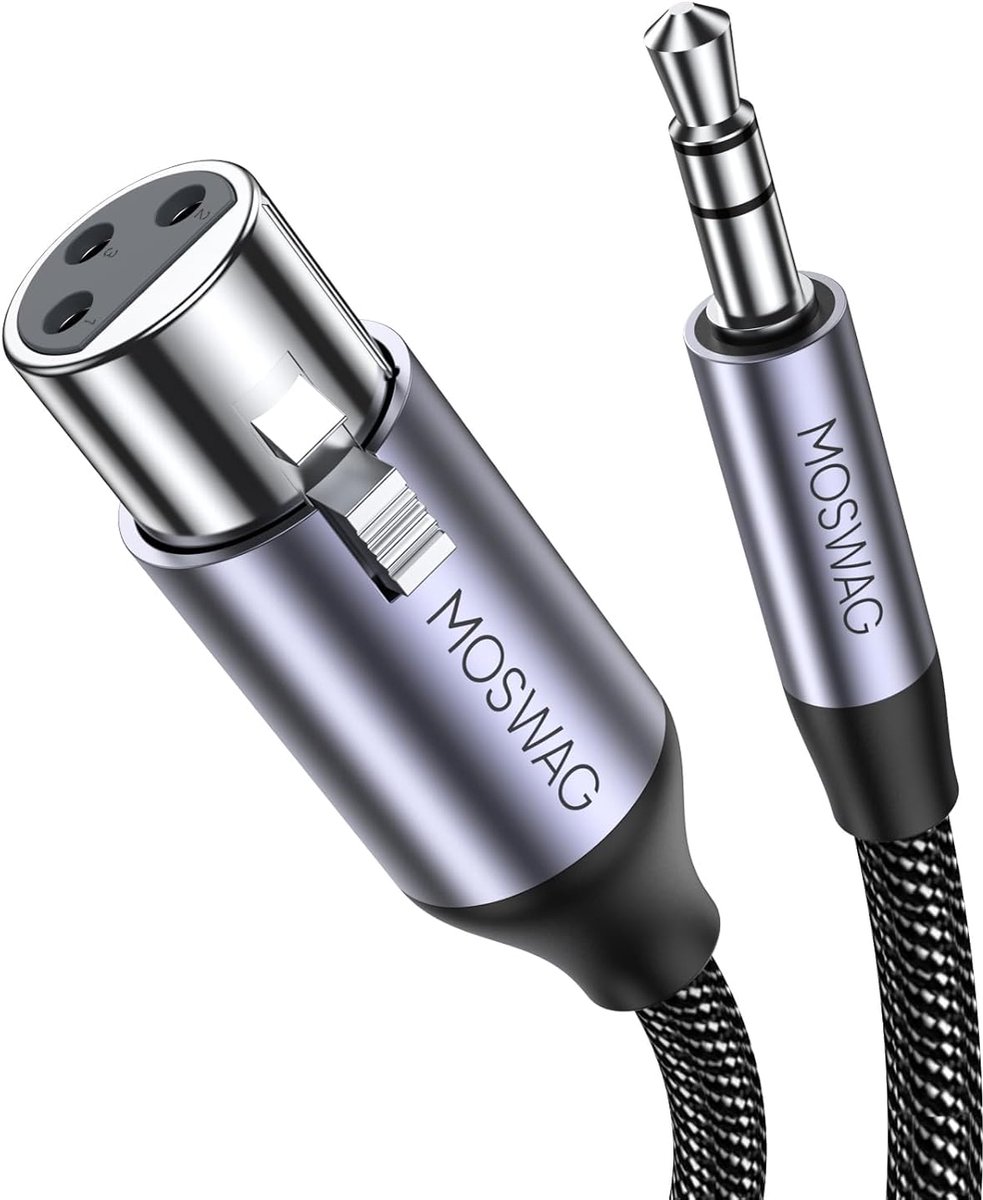 XLR Kabel 3.5mm Male naar XLR Female - Professioneel Microfoon Kabel - 2 Meter Gebalanceerd - Ideaal voor Opnames - ShopVlot