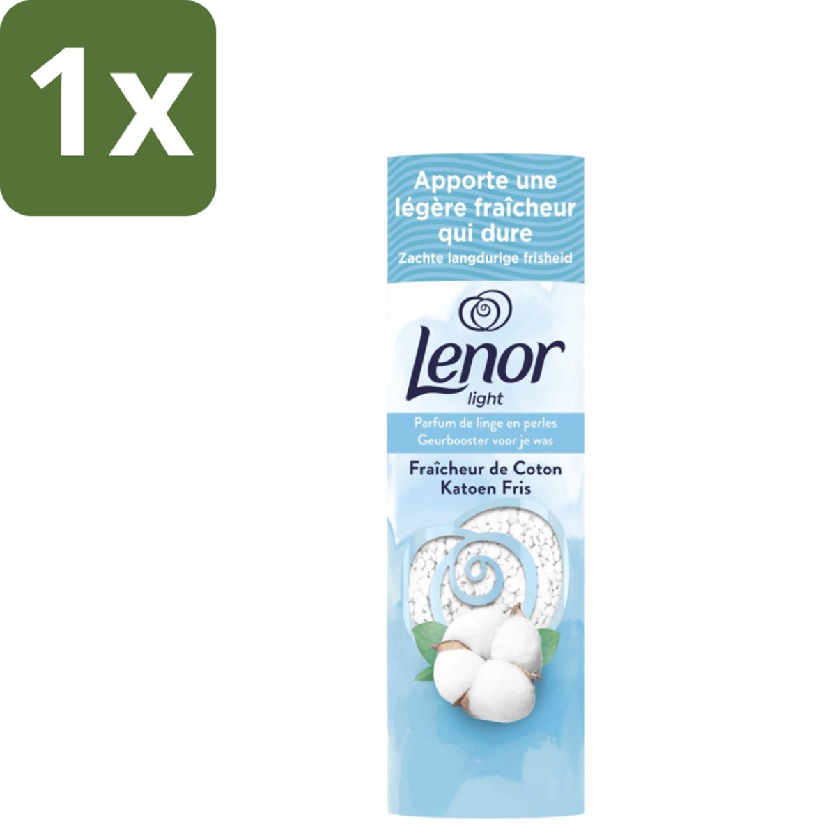 1 x Lenor Light - Geurbooster - Katoen Fris - Non-Stop Frisheid - 19 Wasbeurten - Geurbooster - Katoen Fris - Wasgeur - Wasmiddel - Frisheid