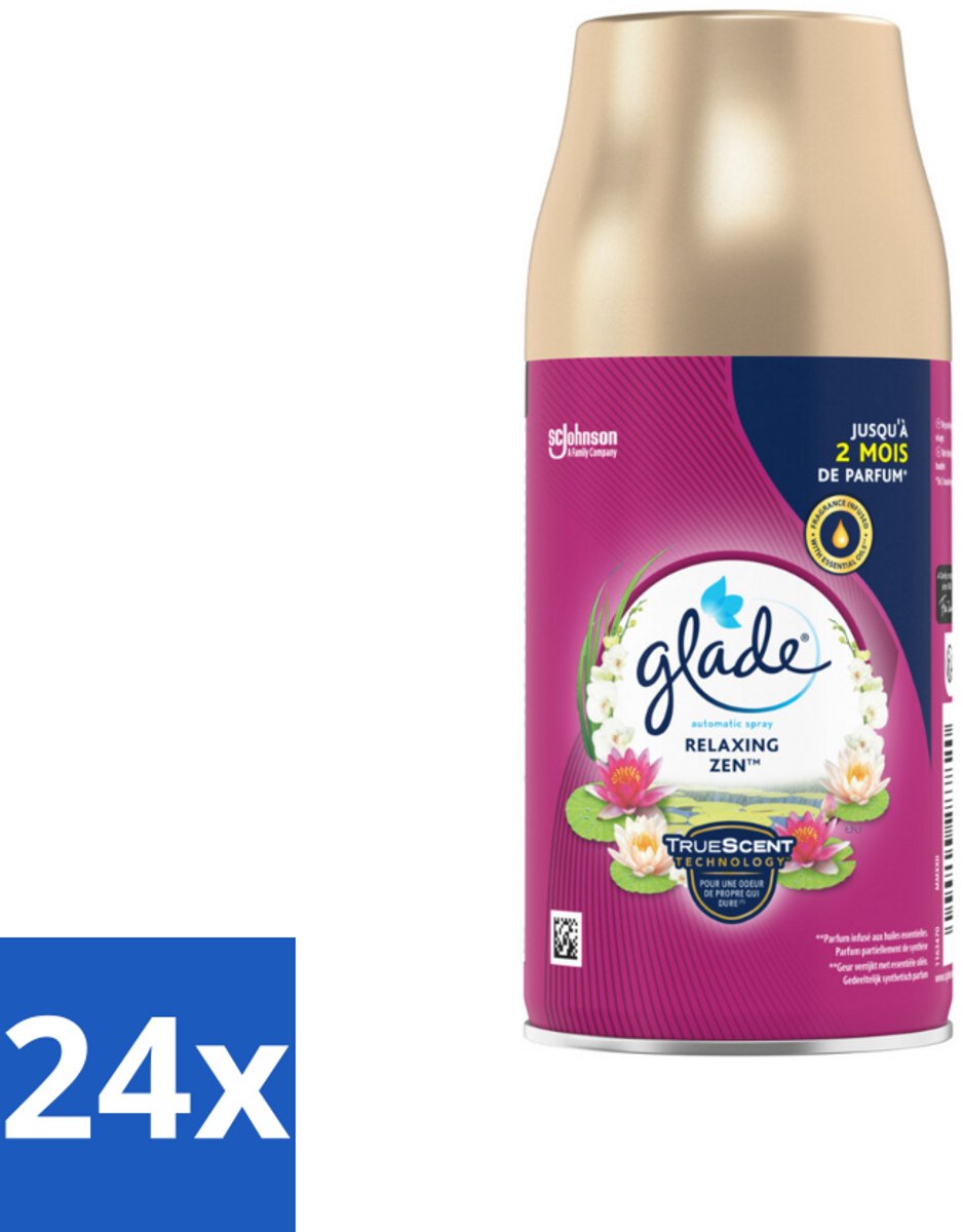 Glade - Navulling Automatische Spray - Relaxing Zen - 269 ml - Voordeelverpakking - 24 stuks