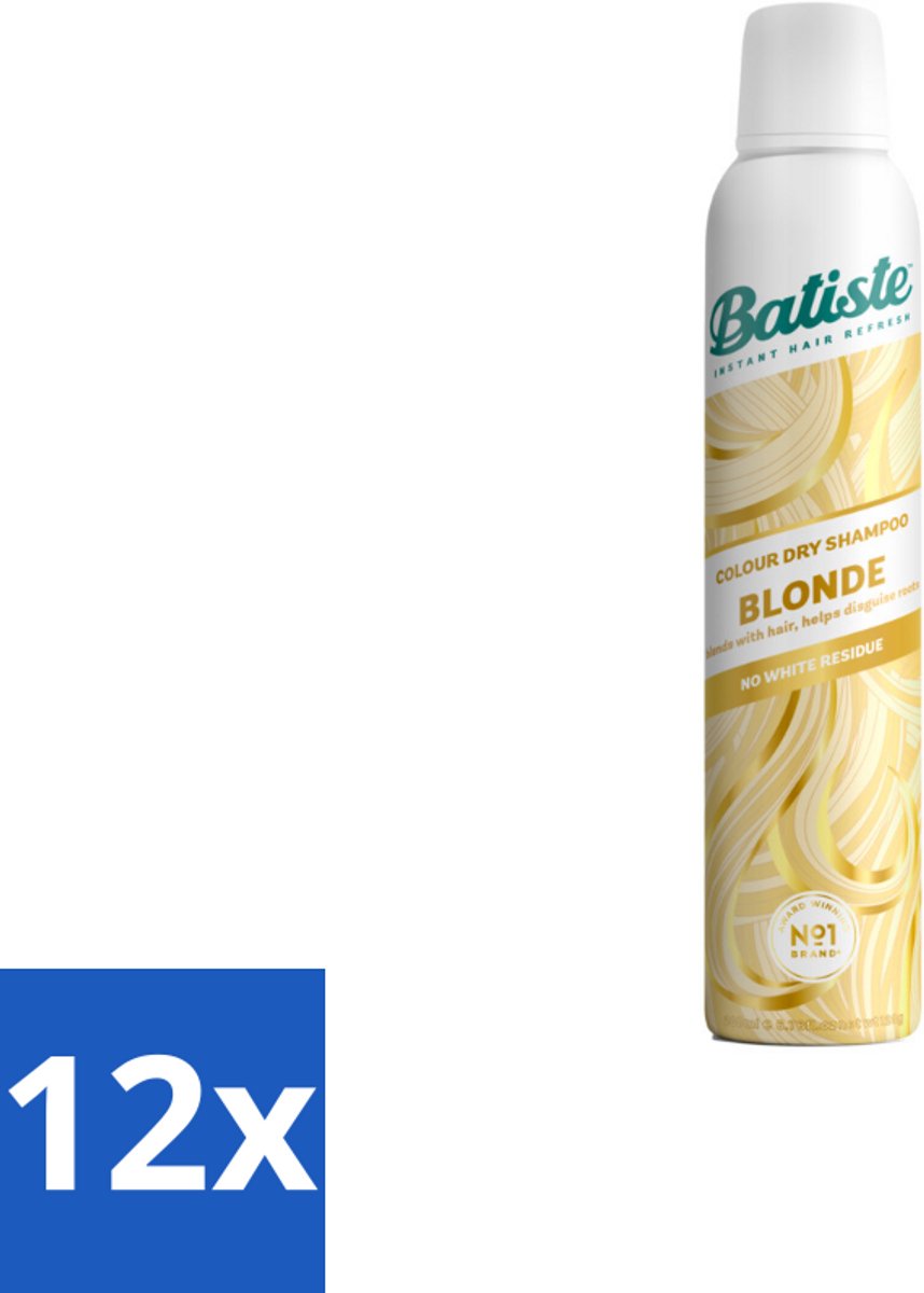 12 x Batiste - Hint of Colour Light Blond - Droogshampoo - Verfrist en Verlevendigt Lichtblond Haar - 200ml - Droogshampoo - Blond Haar - Haarverf - Haarverfrisser - Haarvolume