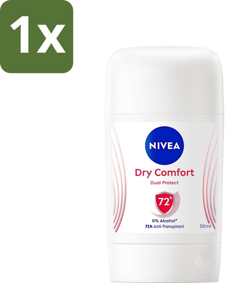 1 x NIVEA - Deostick - Droog Comfort - 72 Uur Anti-Transpirant - 50 ml - Anti-Transpirant Stick - Deo Stick - Zweetbescherming - Droog Comfort - Huidgevoel