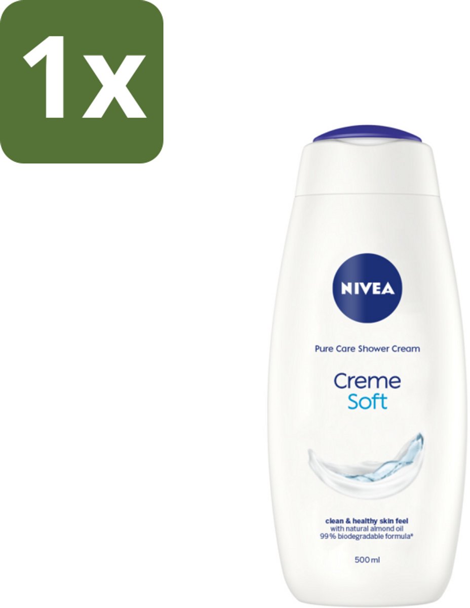1 x NIVEA - Douchecrème - Zacht - Huidbeschermend - Amandelolie - 500 ml - Douchecrème - Huid Verzorging - Amandelolie - Zijdezachte Huid - Milde Reiniging