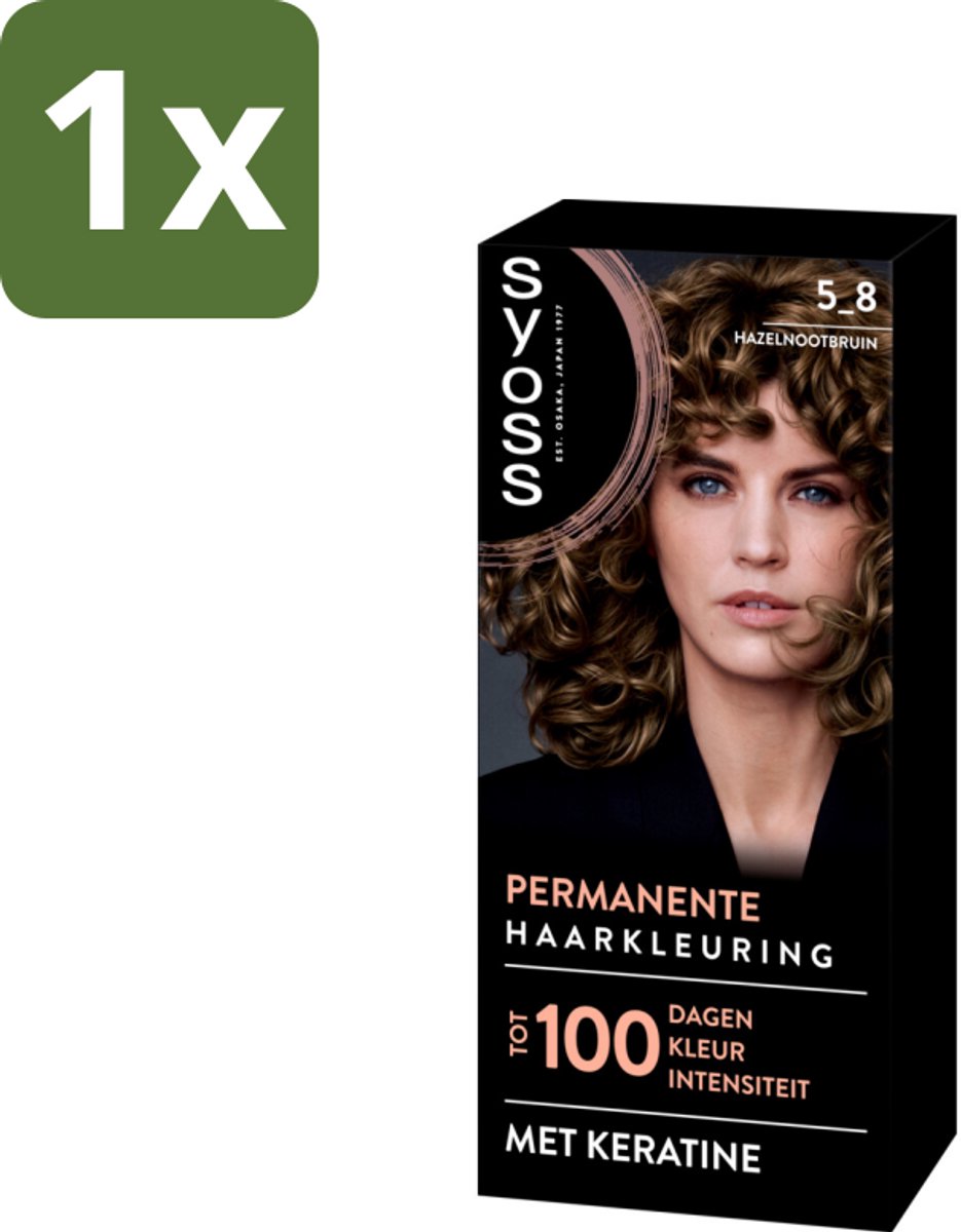 1 x SYOSS - Coloration 5-8 Hazelnootbruin - Haarverf - Grijsdekking - Vermindert Haarbreuk - Haarverf - Permanente Haarkleuring - Grijsdekking - Haarverf Thuis - Haarverf Salonresultaat