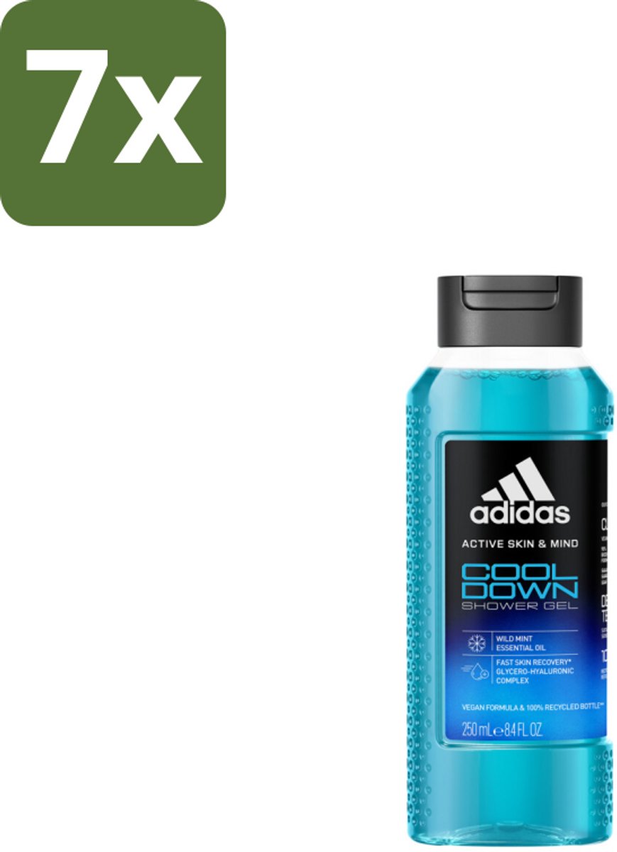 Adidas – Douchegel – Active Skin & Mind Cool Down – 250 ml - Bulkverpakking - 7 stuks