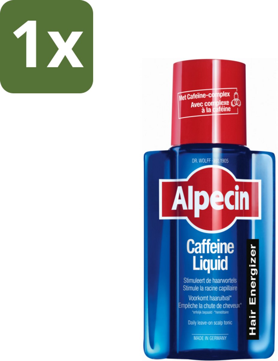 1 x Alpecin - Cafeïne Liquid - Hair Tonic - 200 ml - Haaruitval Voorkomen - Cafeïne Haar Tonic - Haargroei Stimuleren - Haarverzorging - Haartonic