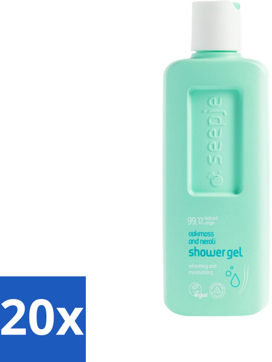 Seepje - Douchegel - Hydraterend & Verfrissend - Eikenmos en Neroli - 300 ml - Bulkverpakking - 20 stuks