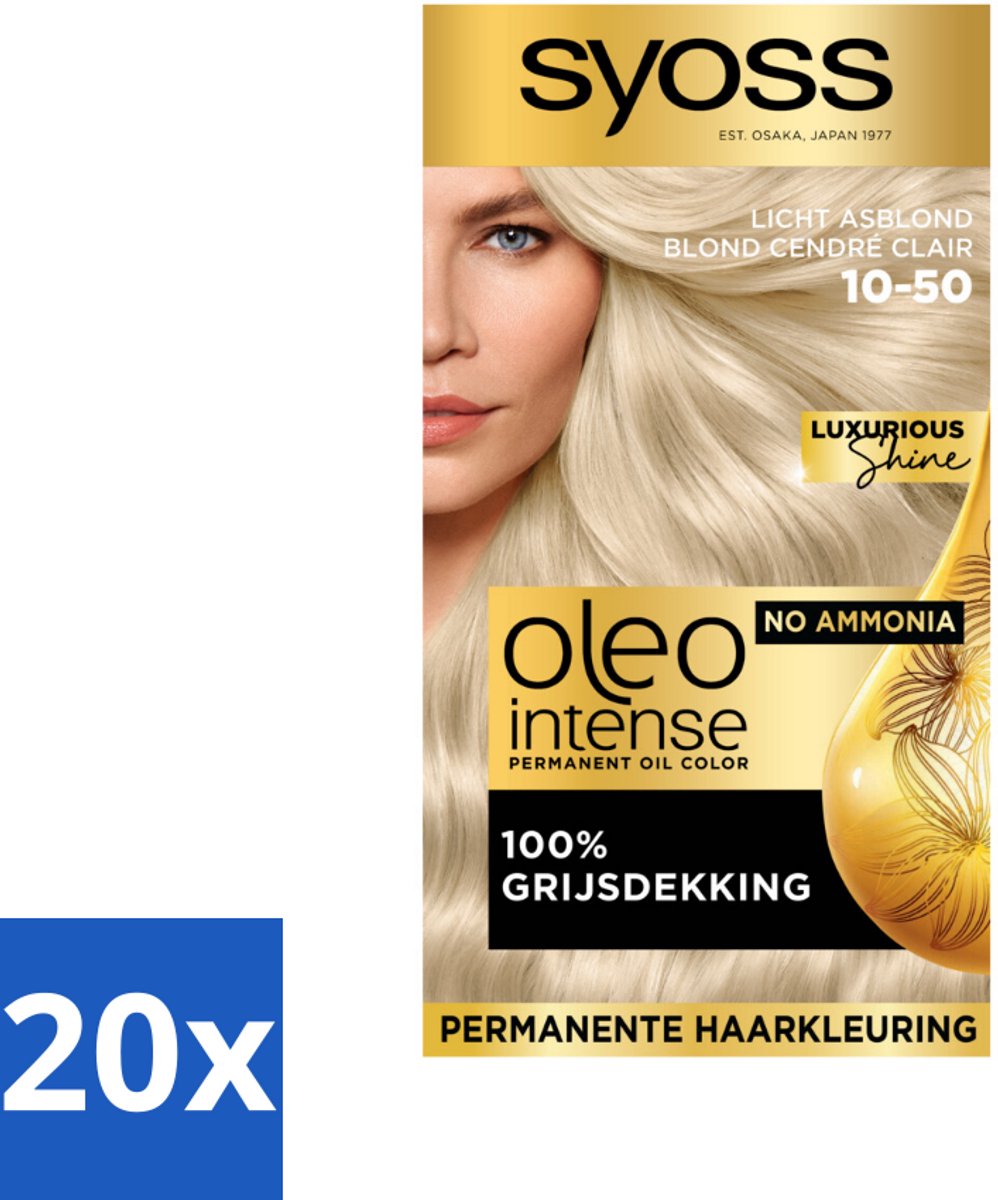 Syoss Oleo Intense - Haarverf - 10-50 - Licht Asblond - 115ml x 20