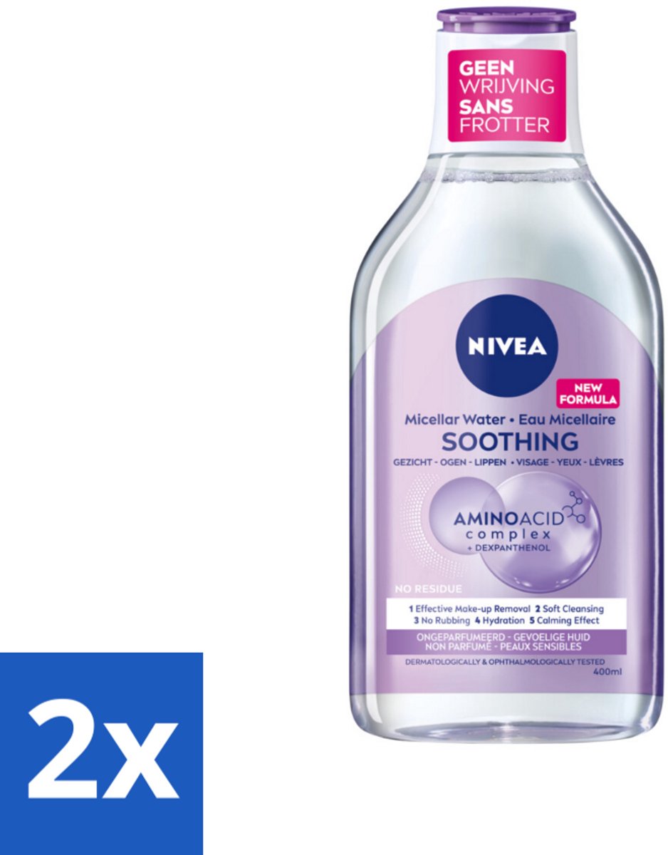 2 x NIVEA - Micellair Water - Essentials Verzachtend - Gevoelige huid - Met Aminozuren & Dexpanthenol - Make-up Verwijderaar - 400 ml - Micellair Water - NIVEA - Gevoelige Huid - Make-up Remover - Reiniging