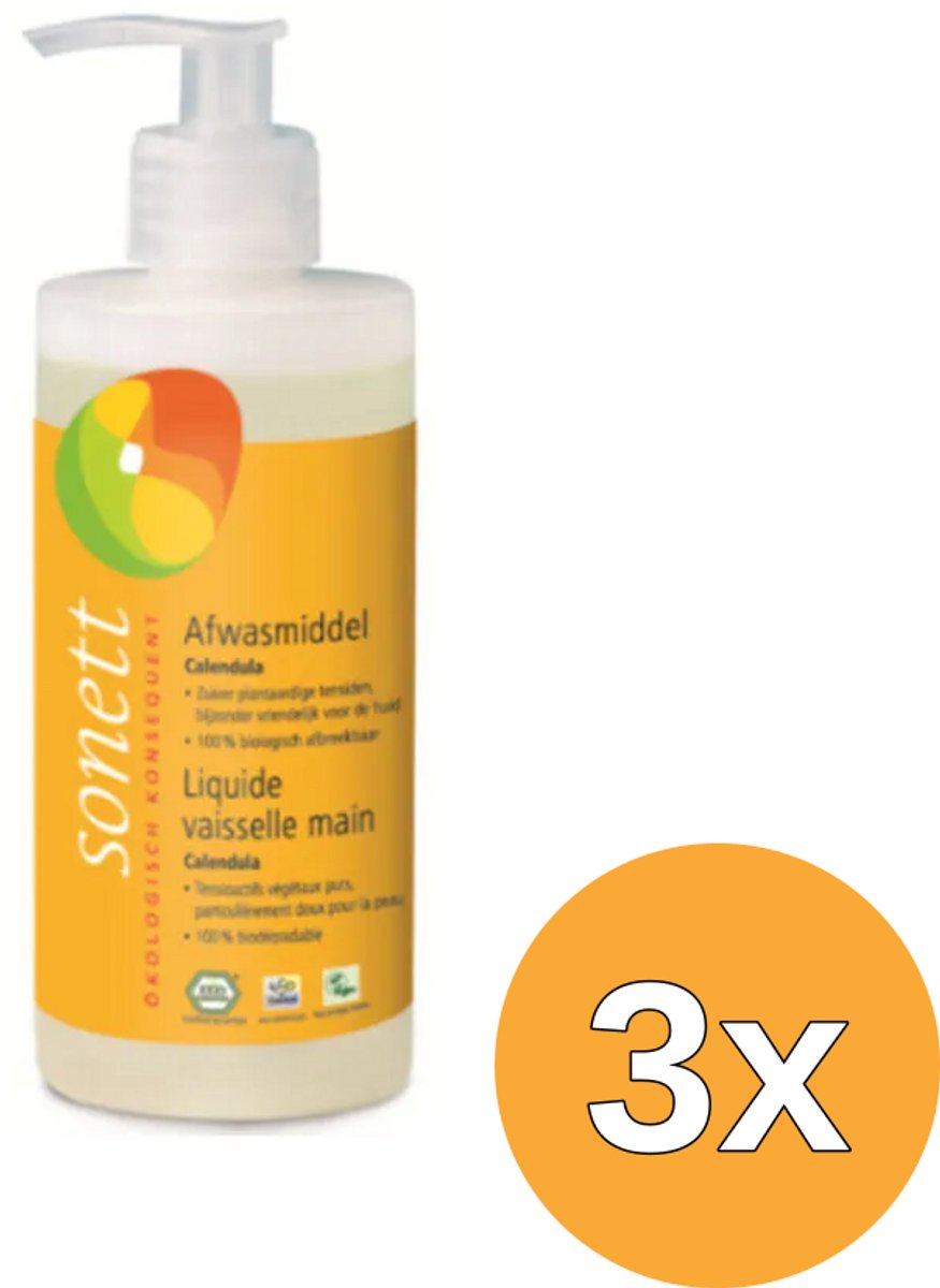 3x Sonett Afwasmiddel Calendula Bio (300 ml)
