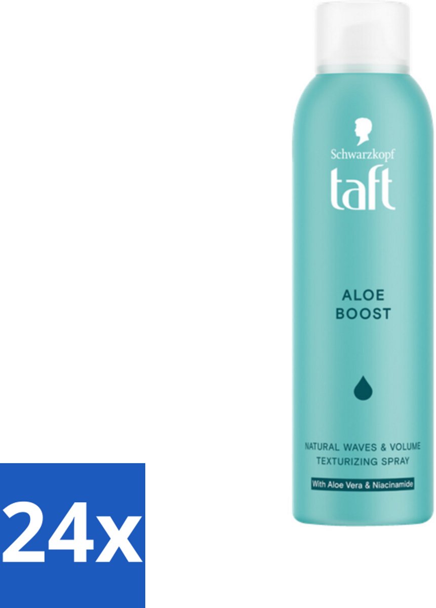 24 x Taft - Texturizing Spray - Aloe Boost - Lichtgewicht volume - 150 ml - Haarspray - Volume Spray - Texturizing Spray - Natuurlijke Golven - Aloe Vera