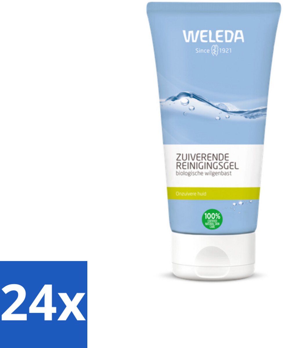 24 x WELEDA - Reinigingsgel Zuiverend - Voor onzuivere huid - 100 ml - Reinigingsgel - Onzuivere Huid - Gemengde Huid - Puistjes - Mee-eters