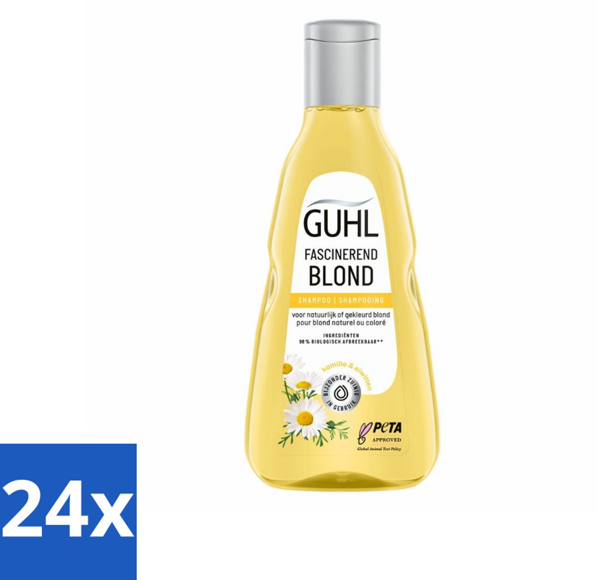 24 x Guhl - Shampoo - Colorshine Blond - 250 ml - Blond Haar - Glans Shampoo - Kleurverzorging - Chardonnay-bes - Blond Shampoo