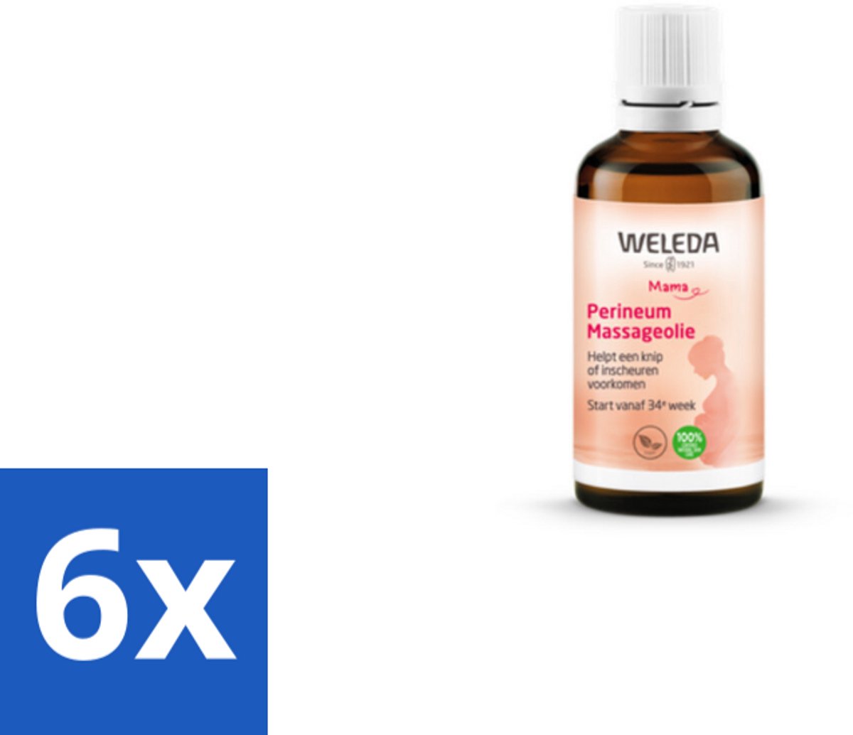 6 x WELEDA - Perineum massageolie - Mama & Baby - 50 ml - Bevallingsolie - Perineum Massage - Zwangerschapsmassage - Natuurlijke Bevalling - Amandelolie