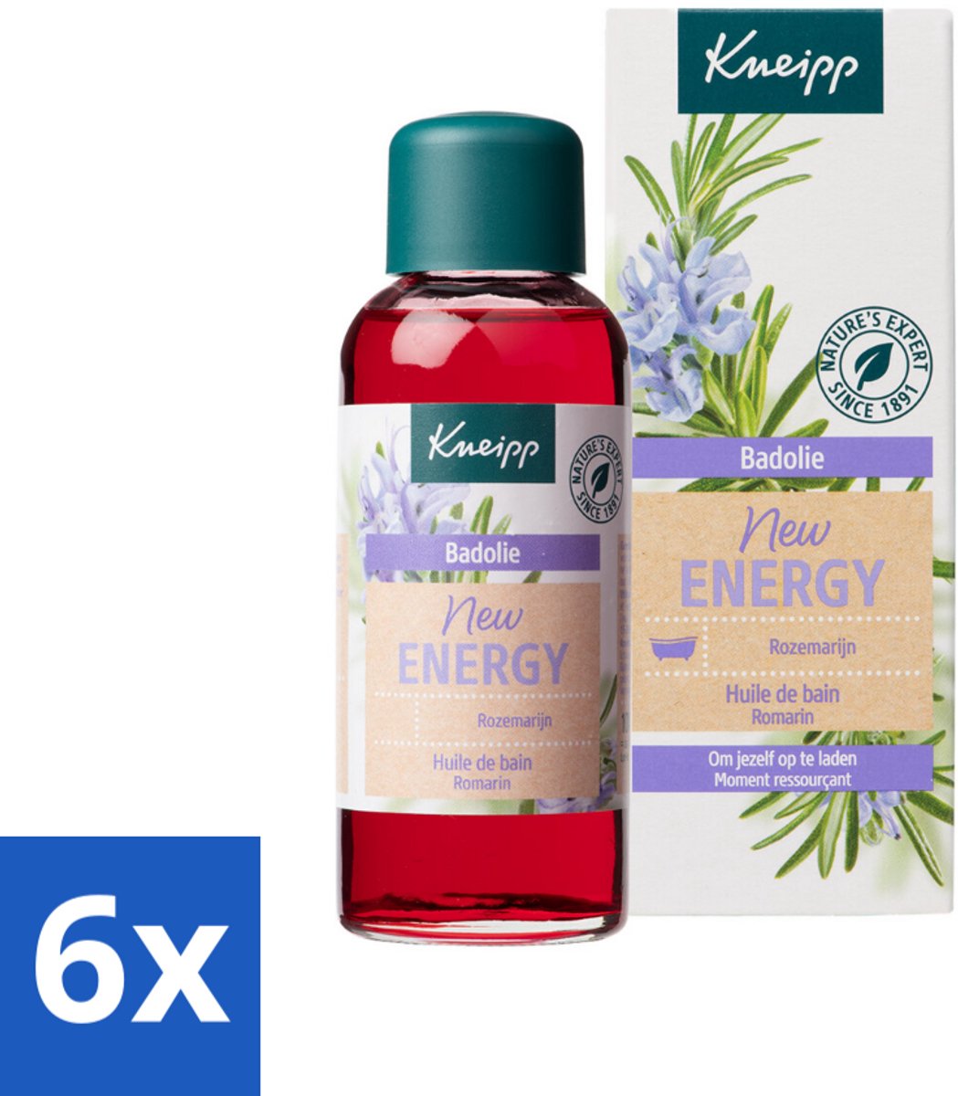 6 x Kneipp - Badolie - Rozemarijn - Voor nieuwe energie - 100 ml - Kneipp Bad Olie - Rozemarijn Bad - Energie Boost - Verkwikkend Bad - Stress Verlichten