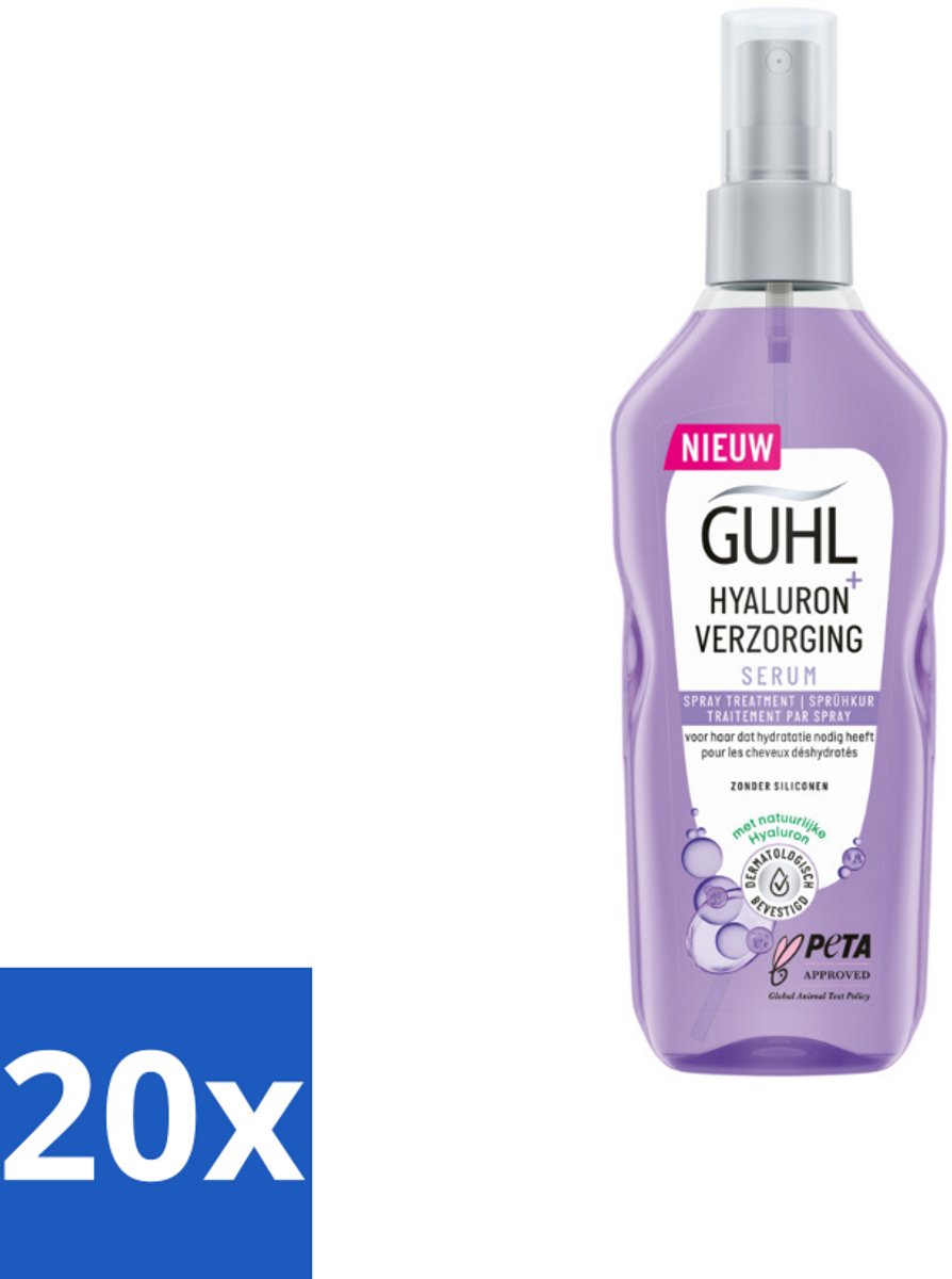20 x Guhl - Spray - Hyaluron Verzorging - 150 ml - Haarverzorging - Hyaluron Spray - Hyaluronzuur - Hittebescherming Haar - Haarhydratatie