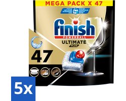 5 x Finish - Vaatwasmiddel - Ultimate Plus All in One Regular - Krachtige Alles-in-1 Reiniging - 47 capsules - Voordeelverpakking - 5 stuks