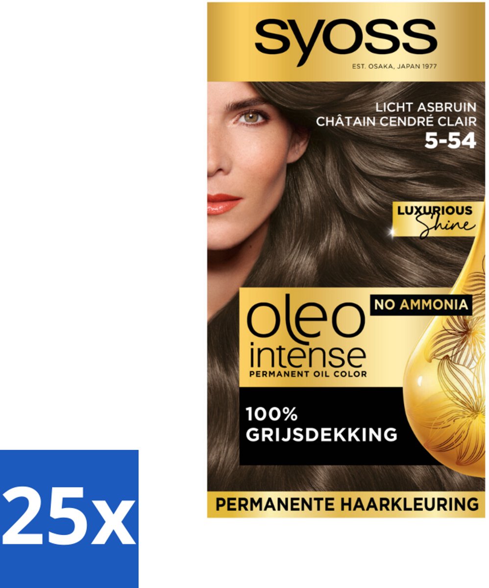Syoss Oleo Intense - Haarverf - 5-54 - Licht Asbruin - 115ml x 25