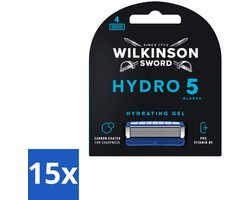 Wilkinson Sword 15 x Wilkinson Sword - Navulmesjes - Hydro 5 Skin Protection - Beschermend - 4 mesjes - Scheermesjes Mannen - Huidbescherming - Scheren Zonder Irritatie - Hydro 5 Skin Protection - Navulmesjes
