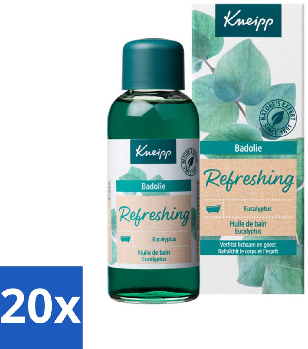 20 x Kneipp - Badolie - Mint Eucalyptus - 100 ml - Badolie Mint Eucalyptus - Eucalyptusolie Bad - Aromatherapie Bad - Verfrissend Bad - Badolie Voor Vermoeidheid