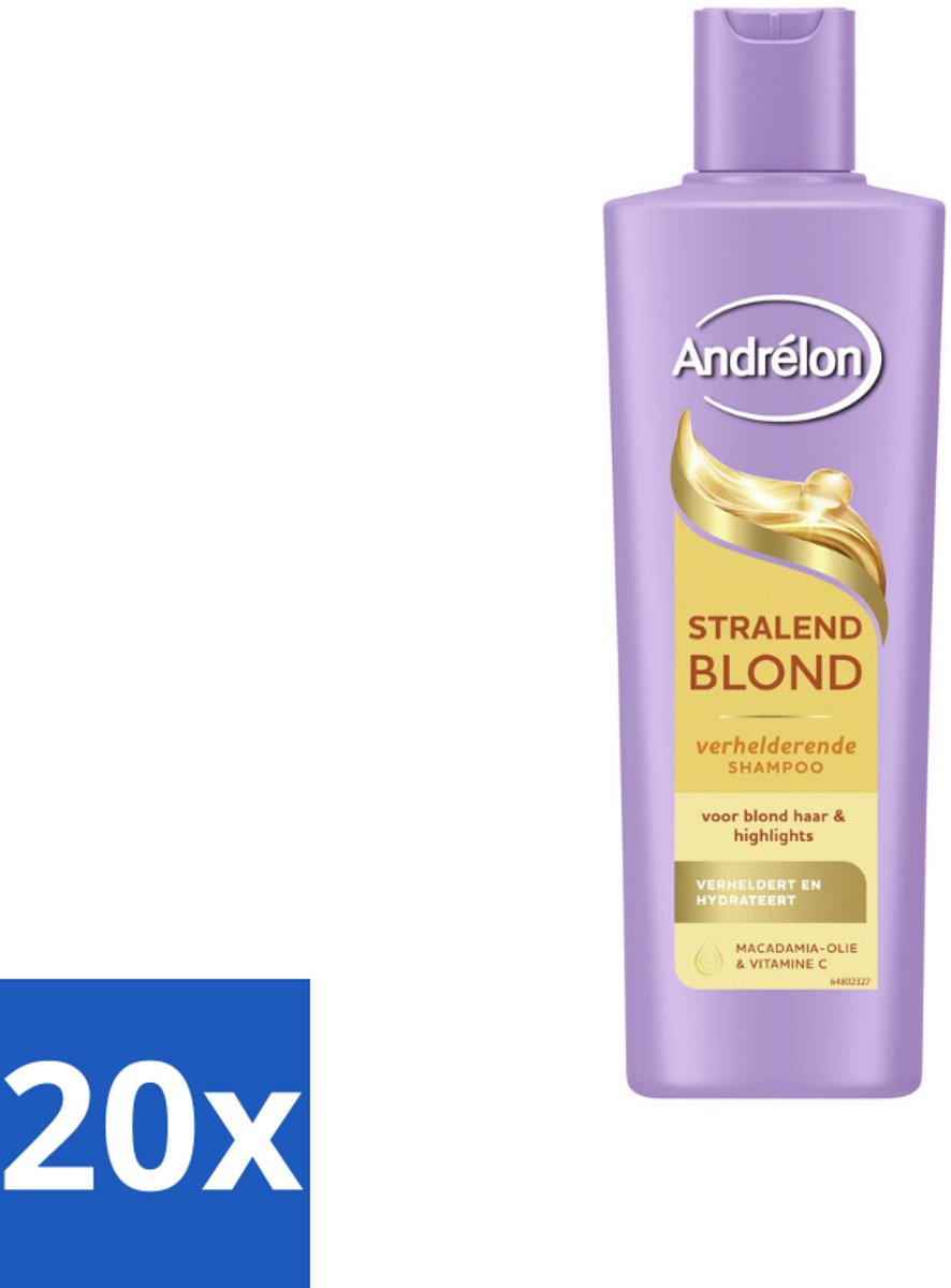 20 x Andrélon – Shampoo – Stralend Blond – 250 ml - Blond Haar - Highlights - Glans - Helderheid - Stralend Blond Haar
