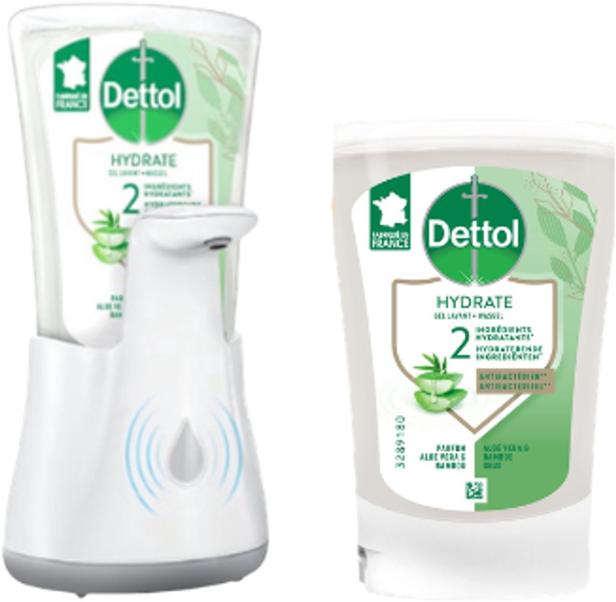 Bol.com Dettol - Automatische Zeepdispenser No Touch & 2x250ml Handzeep No Touch Navulling - Aloe Vera aanbieding