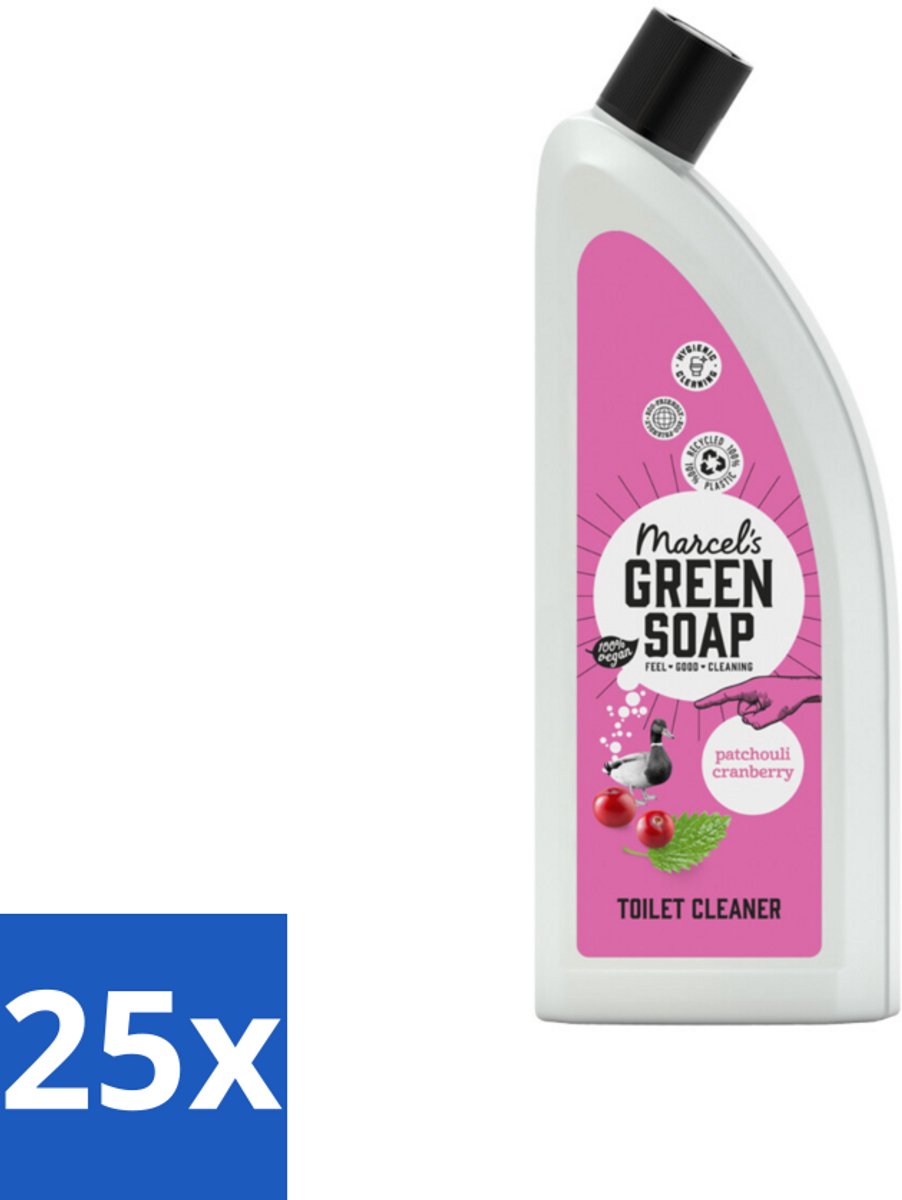 25 x Marcel's Green Soap - Toiletreiniger - Patchouli & Cranberry - Krachtige frisheid - Toiletreiniger - Natuurlijke Toiletreiniger - Milieuvriendelijke Toiletreiniger - Vegan Toiletreiniger - Patchouli En Cranberry
