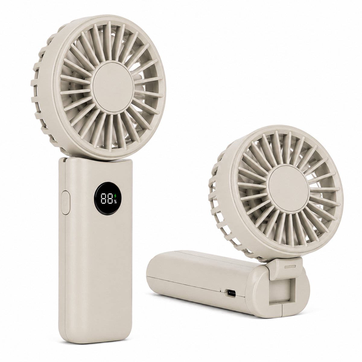 Refyne® Handventilator – Hand Fan – Mini Ventilator – Elektrische Handwaaier – 4 Snelheden – Opvouwbaar – LED Display – USB Oplaadbaar