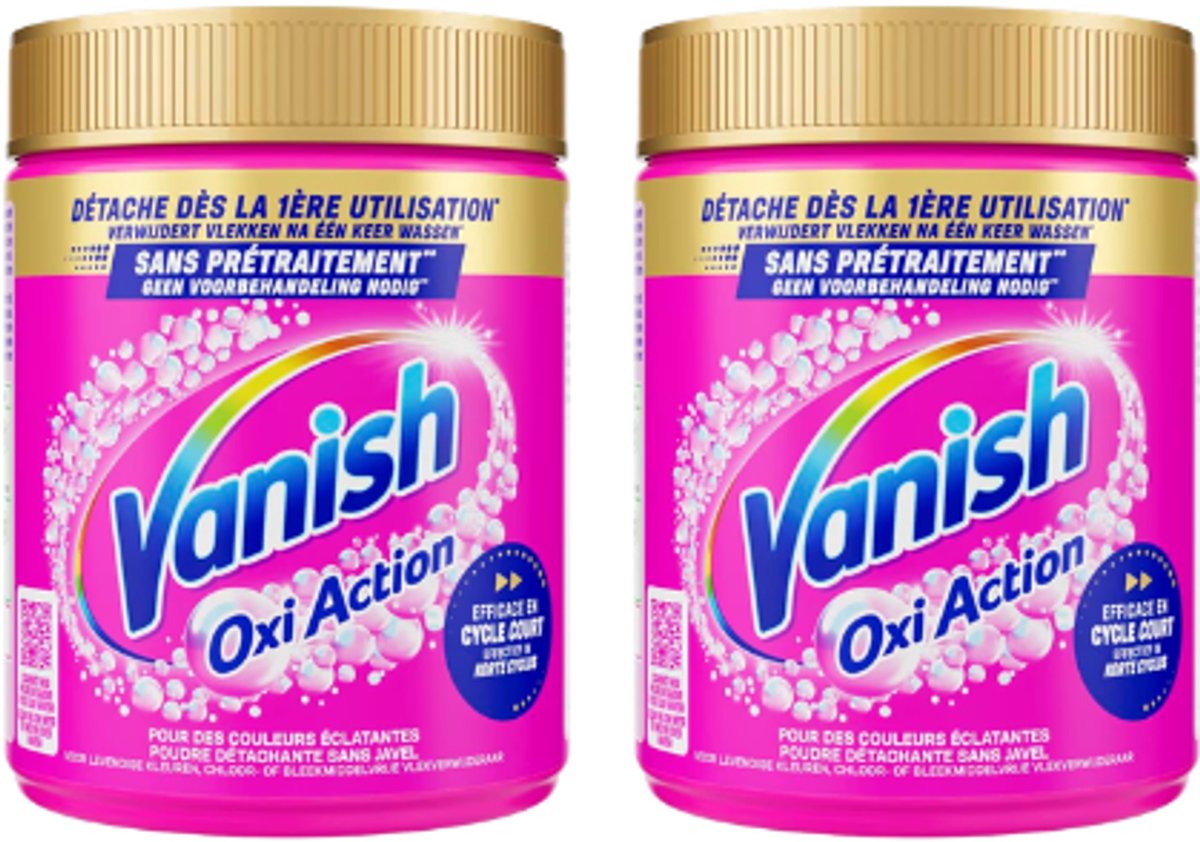 Vanish Oxi Action Vlekverwijderaar Poeder Color – 2x 960 g – 1,92 kg – Voordeelverpakking