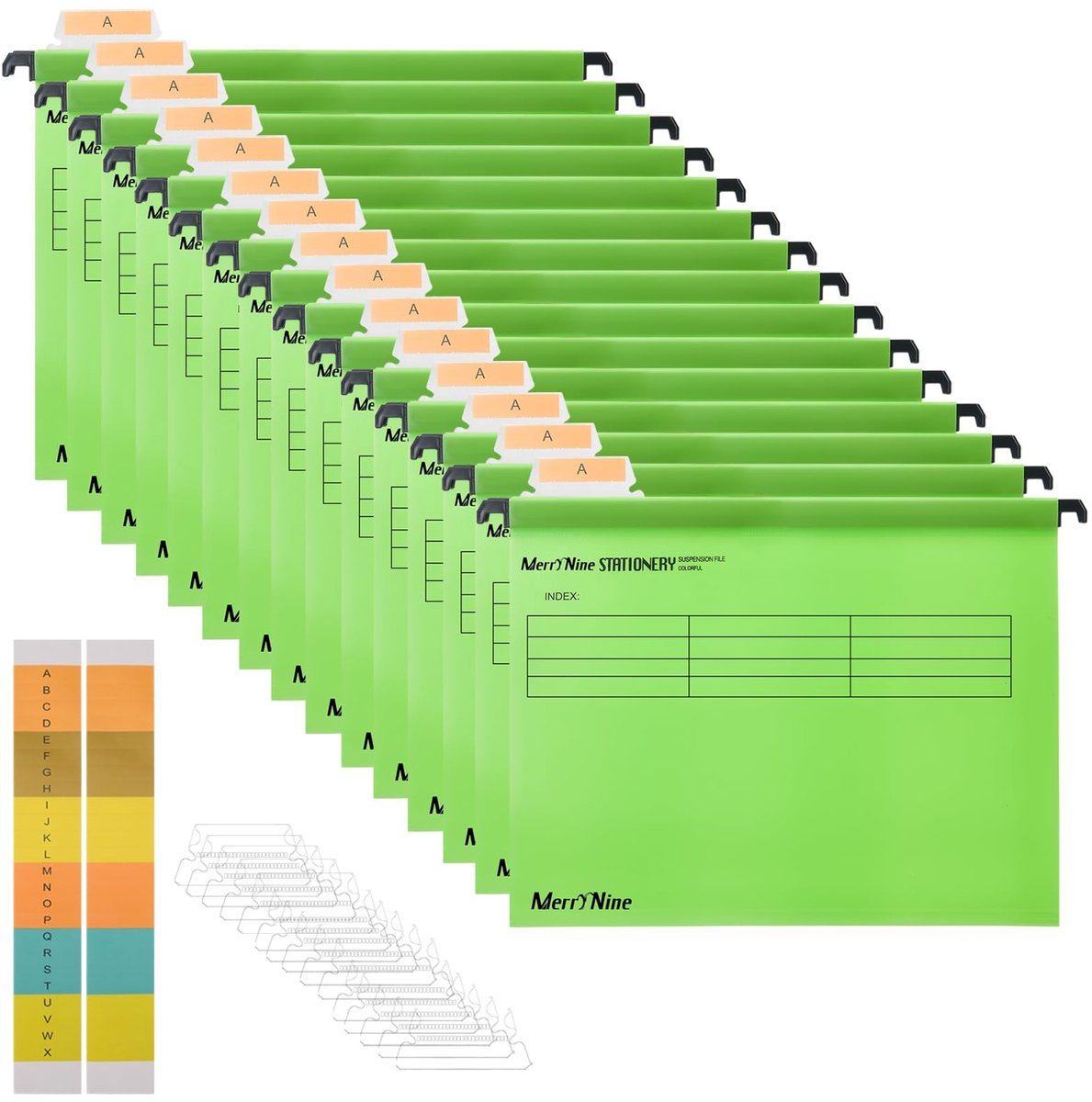 Hangmappen, MerryNine 15 stuks polypropyleen archiefkast ophangbestanden met tabbladen en kaartinzetstukken voor - ShopVlot