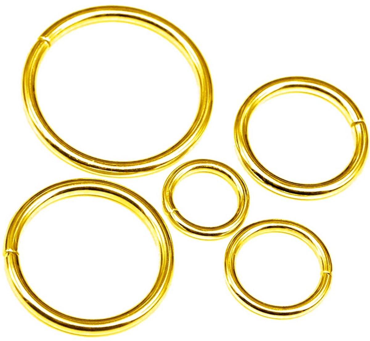 'Swpeet 50 stuks 5 maten 3/2 '' 3/4" 1 '' 3/5 '' 5/4 '' multifunctionele metalen O-ring metalen ringen voor riemen - ShopVlot