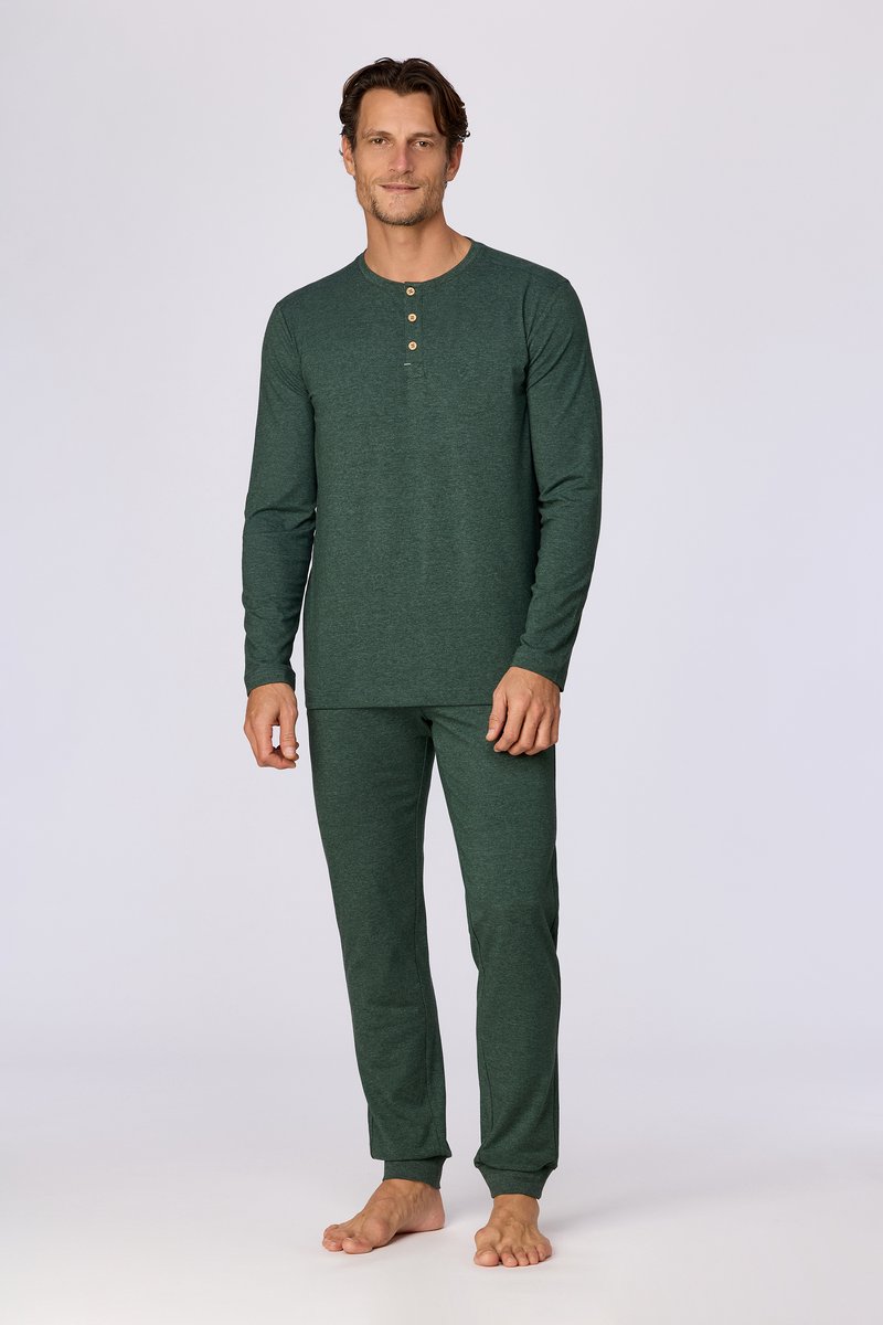 Woody Heren pyjama donkergroen - maat S