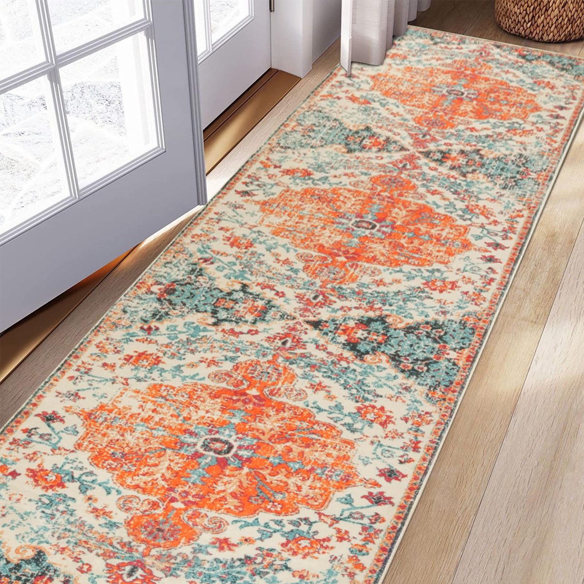 Cekene Vintage gangloper, antislip tapijtloper van 80 x 300 cm voor hal, wasbaar keukentapijt extra lang vloertapijt - ShopVlot