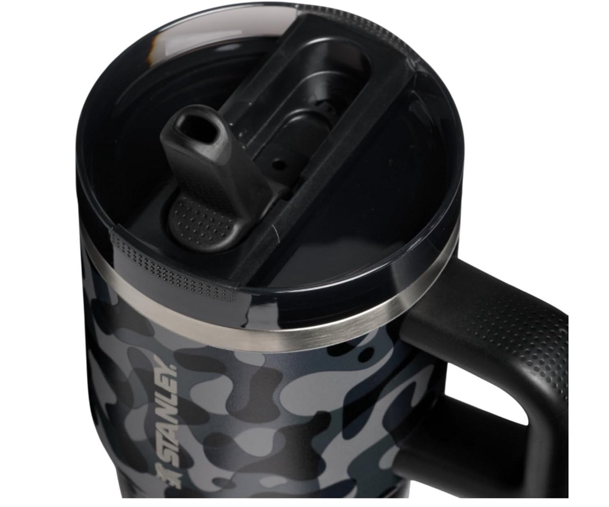 STANLEY Quencher ProTour Flip Straw Tumbler 20oz (Black Interfusion) - Lekvrije Drinkbeker met Rietje & Handvat – RVS Geïsoleerd – BPA-vrij – Cupholder Geschikt – foto 2