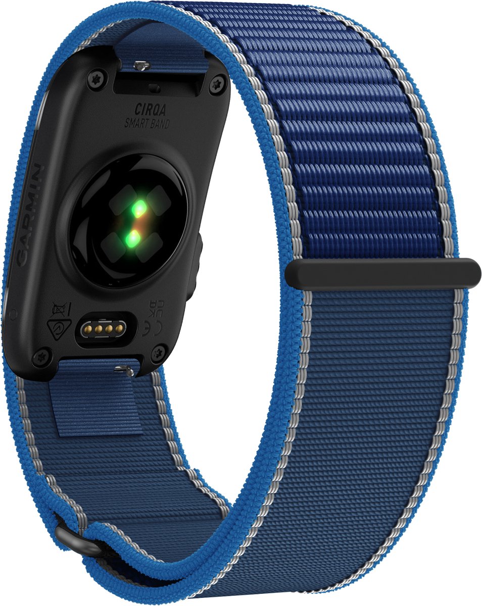 Bandz nylon bicep bandje geschikt voor Garmin Cirqa - Duo Blauw