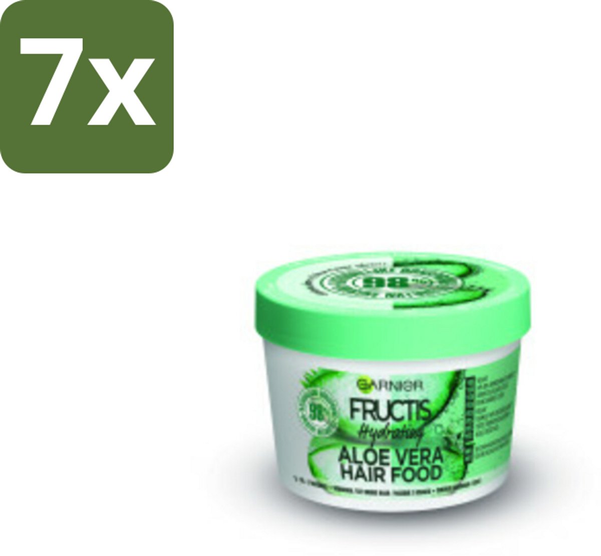 Garnier - Fructis Hair Food Aloe Vera - 3-in-1 Haarmasker - Normaal tot Droog Haar - 400 ml - Bulkverpakking - 7 stuks