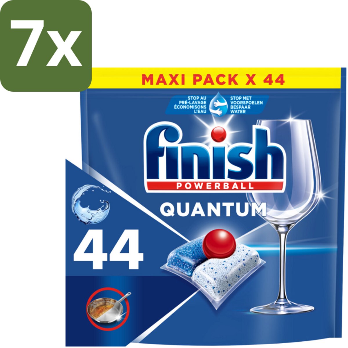 Finish - Vaatwasmiddel - Quantum All in One Regular - Alles-in-1 Kracht - 44 capsules - Bulkverpakking - 7 stuks