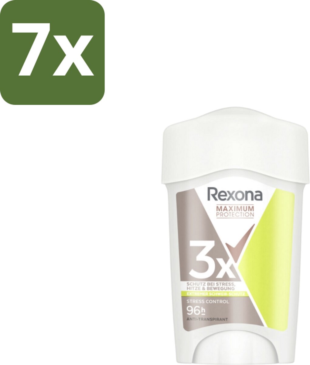 Rexona - Deodorant Stick - Maximum Protection Stress Control Dry - Tegen Stresszweet - 45 ml - Bulkverpakking - 7 stuks