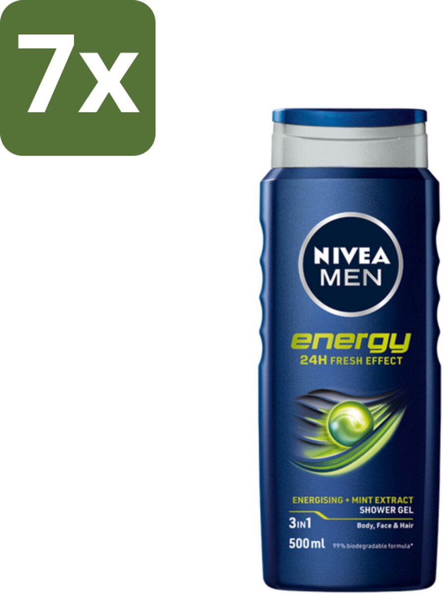 NIVEA MEN - Douchegel - Energy - 500 ml - Bulkverpakking - 7 stuks