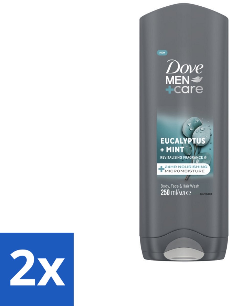 Dove Men+Care Douchegel - Eucalyptus & Mint - 250 ml - Voordeelverpakking - 2 stuks