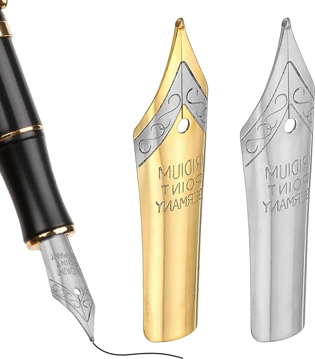 Penna stilografica lange penna di ricambio - iridio - zilver en goud - compatibel met de meeste pennen - ShopVlot