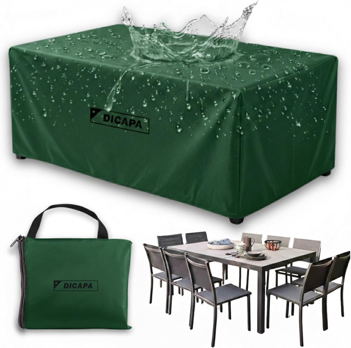 Tuinstafelhoes 242 x 162 x 100 cm - Waterproof - Weerbestendig - Bescherming tegen weersinvloeden - ShopVlot